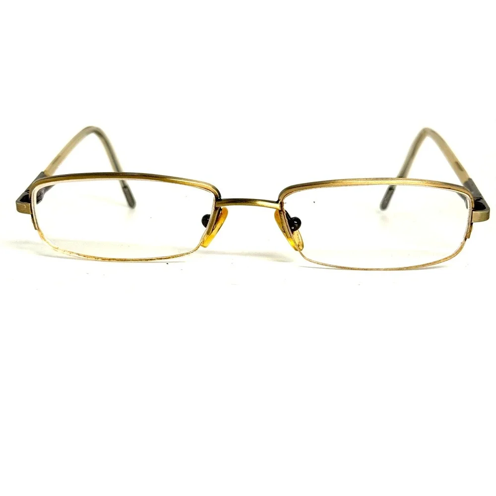 D&G Dolce & Gabbana 4059‎ 700 135 Gold Metal Rectangle Eyeglasses Frames Vintage